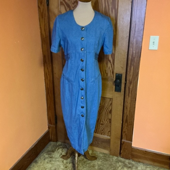 Vintage 90s denim maxi dress - Picture 3 of 8